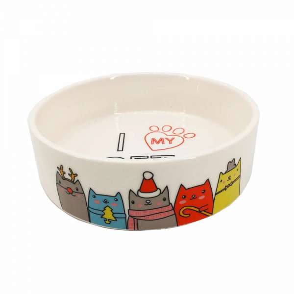 Factory direct sale OEM Ceramic salad white ceramic blank dog bowl custom pet food water feeder bowl for dogs cats